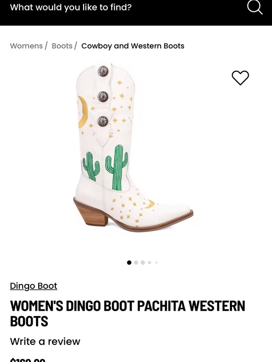 dingo Shoes - dingo White Western Boots with Green Cactus & Gold Accents